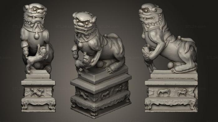 Animal figurines (Lion Statue, STKJ_0349) 3D models for cnc